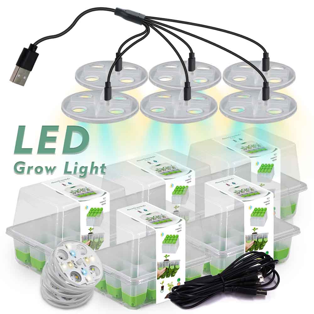 Indoor Herb Garden - Mudas Starter Tray Kit com tampa