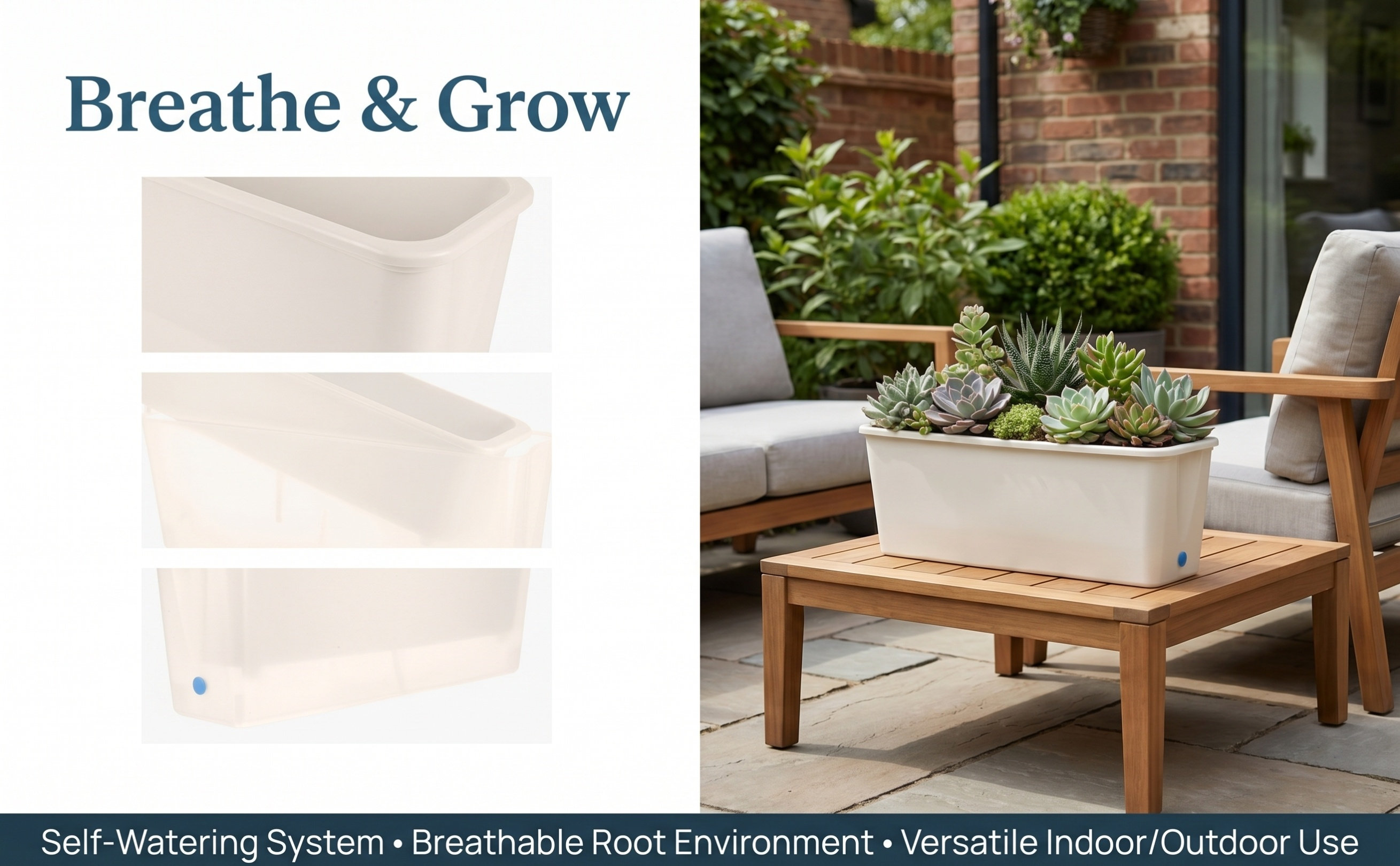 Vaso retangular estreito com s - Indoor Herb Garden avaliação e preço