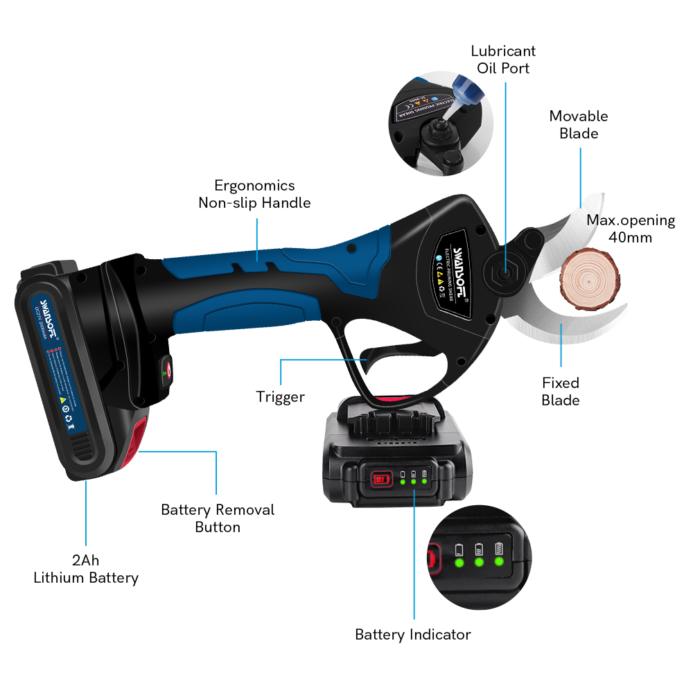 Tesouras de poda elétricas 40m - Pruning Shears avaliação e preço